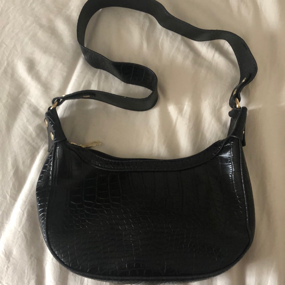 NEVER USED Edikted Black Crocodile Shoulder bag